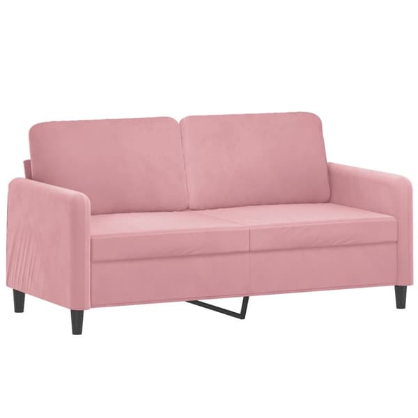 Soffgrupp med dynor 3 delar rosa sammet