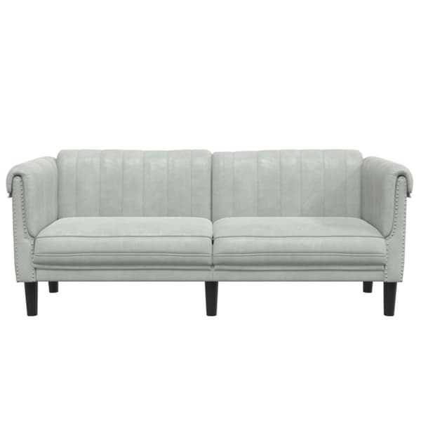 Soffa 2-sits ljusgrå sammet