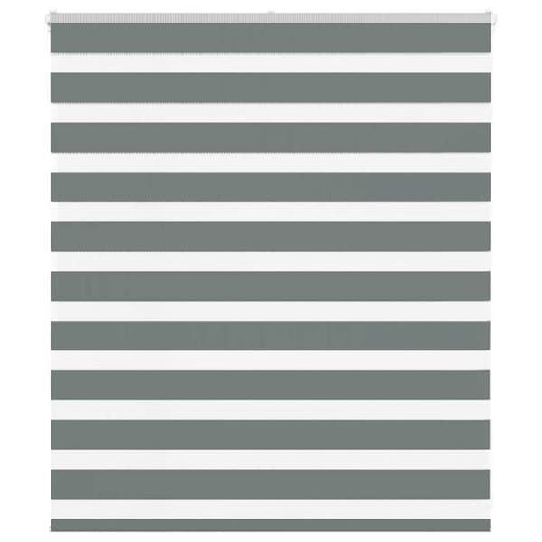 Rullgardin zebra mörkgrå 130x100 cm tyg bredd 125,9cm polyester