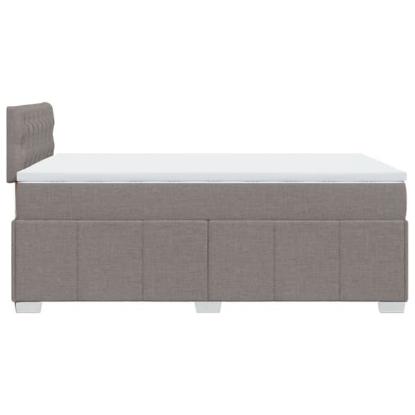 Ramsäng med madrass taupe 120x190 cm tyg
