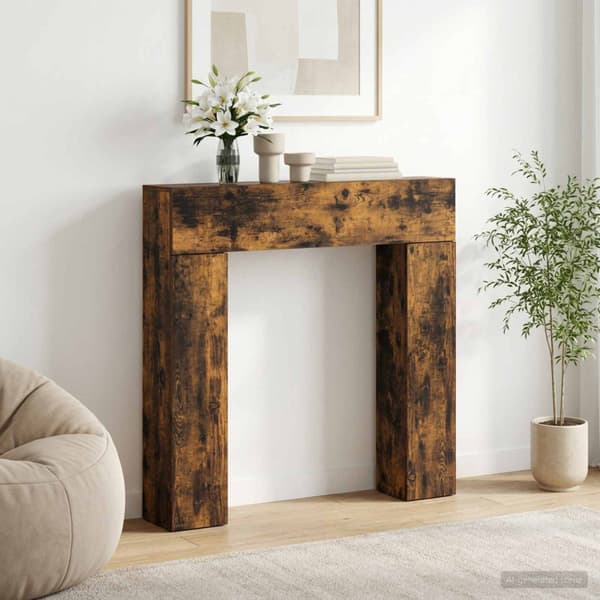 Eldstadsram Rökt ek 102 x 18 x 100,5 cm Konstruerat trä