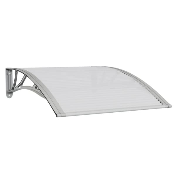 Dörrtak grå och transparent 100x75 cm polykarbonat