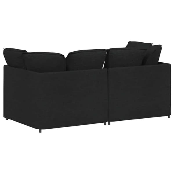 Modulsoffa med dynor i tyg svart