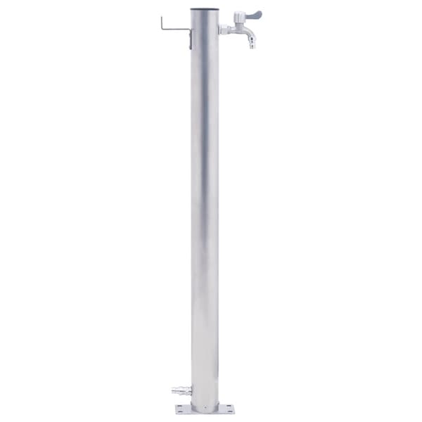 Vattenpost 40 cm rostfritt stål rund
