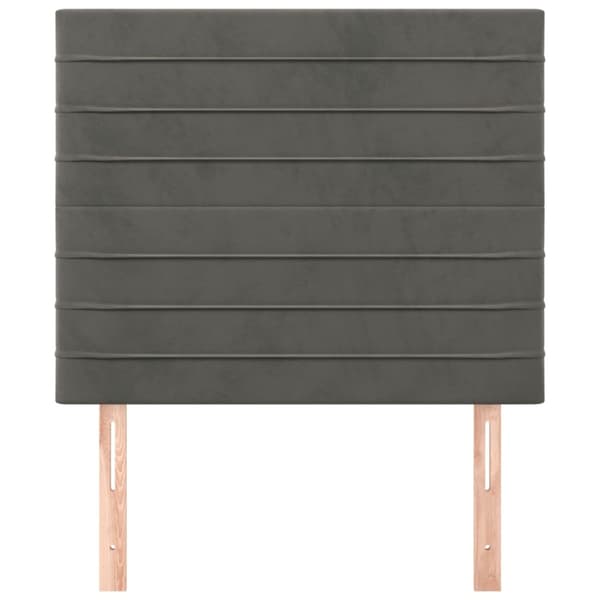 Sänggavel mörkgrå 80x5x118/128 cm sammet