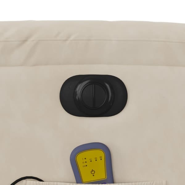 Elektrisk massagefåtölj beige mikrofibertyg