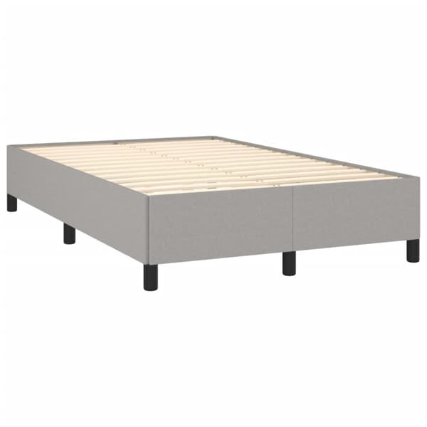 Ramsäng med madrass & LED ljusgrå 120x190 cm tyg