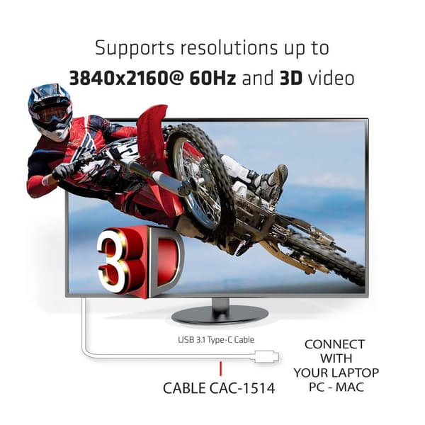 CLUB3D USB C to HDMI™ 2.0 UHD Cable Active 1.8 M./5.9 Ft.