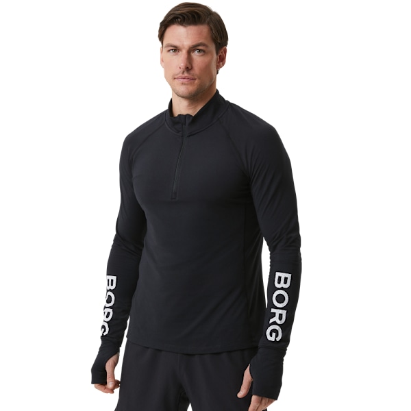 Borg Half Zip Sweat Black Male