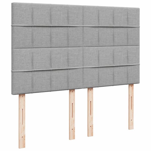 Ramsäng med madrass ljusgrå 140x190 cm tyg