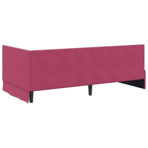 Hörn Sängram med Madrass 2 st Vinröd 100 x 200 cm Sammet