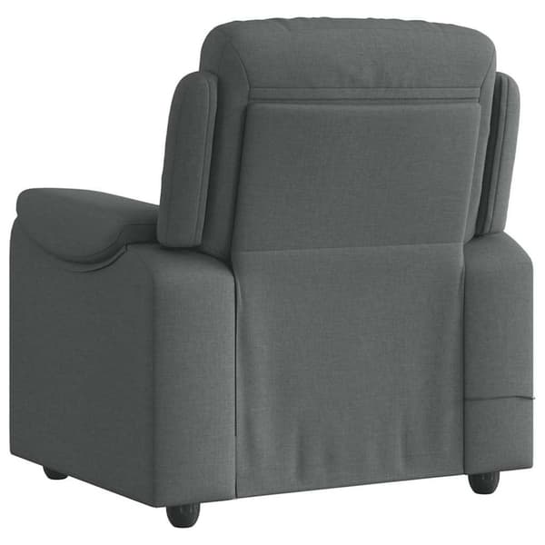 Massagefåtölj mörkgrå tyg