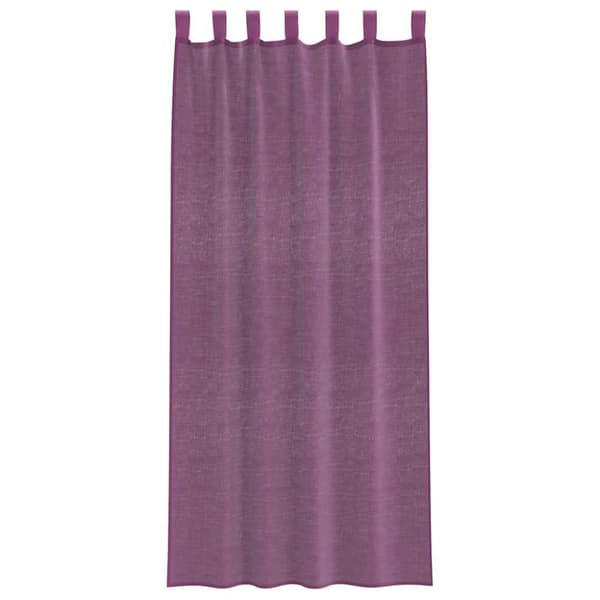 Voile gardiner med stångfickor 2 st lila