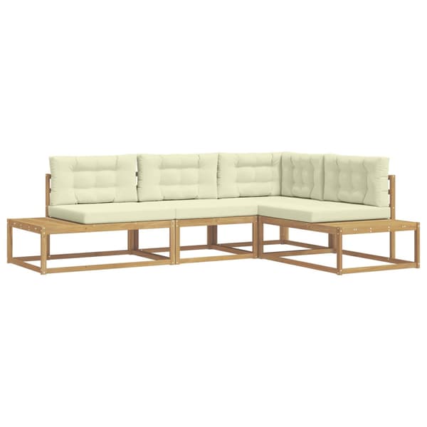 Utomhussoffset med kudde Vit 277,5 x 198,5 x 73 cm Polyester