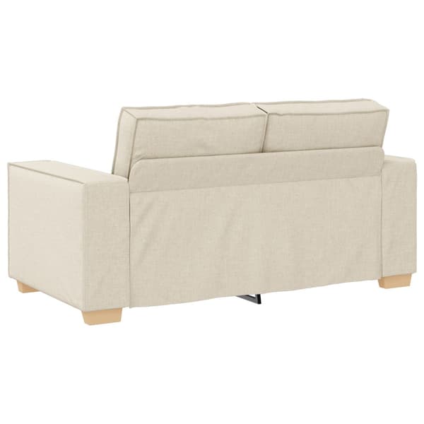 Soffa 2 st Beige Linnenblandad tyg