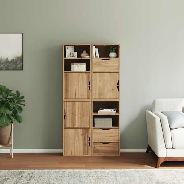 Sidoskåp 4 st "ODDA" 40x24x79 cm massivt trä furu