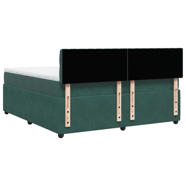 Ramsäng med madrass mörkgrön 200x200 cm sammet