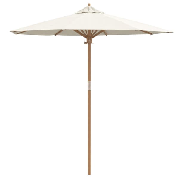 Trädgårdsparasol Krämvit Ø 217 x 230 cm Bambu