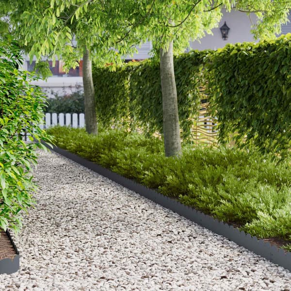 Kant för gräsmatta 30 pcs 103 x 15 cm Stål Antracit