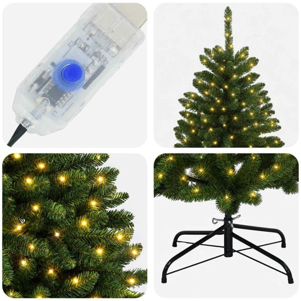 Plast Hingad Julgran 270 cm 600 LED-lampor Varmvit PVC Ljusgrön