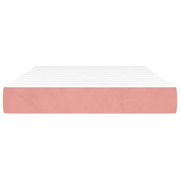 Pocketresårmadrass medium rosa 120x210x20 cm sammet