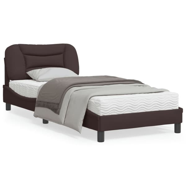 Bed Frame without Mattress "Hvar" Dark Brown 90x200 cm Fabric