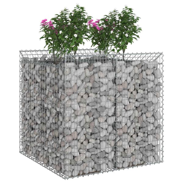 Gabion upphöjd säng 2 pcs Silver