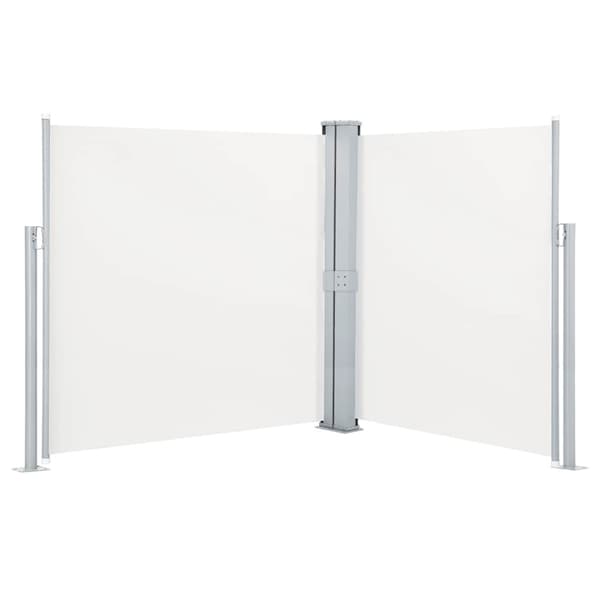 Infällbar sidomarkis dubbel 170x600 cm gräddvit