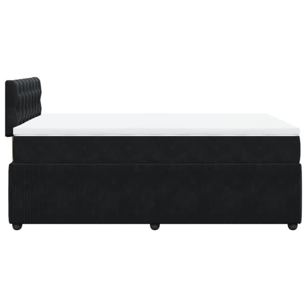 Ramsäng med madrass svart 120x190 cm sammet