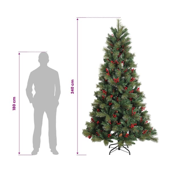 Plast Hingad Julgran 240 cm 300 LED-lampor Varmvit