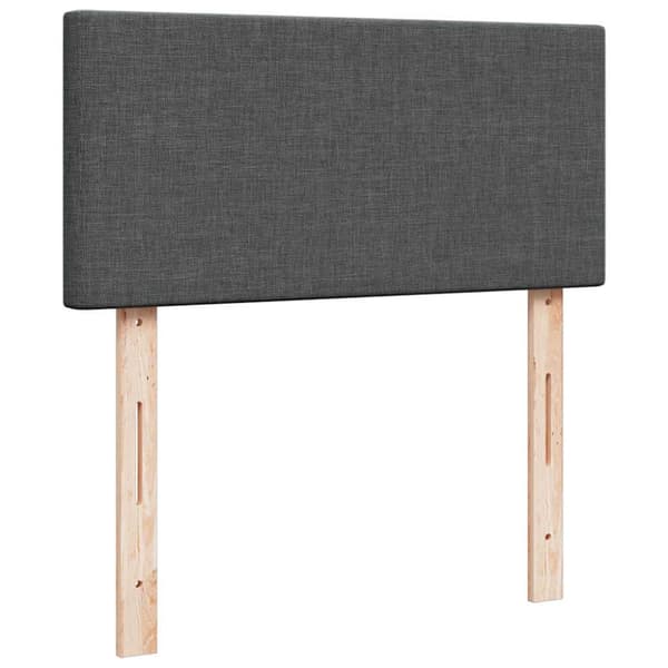 Ottoman sängram med madrass mörkgrå 90x190 cm tyg