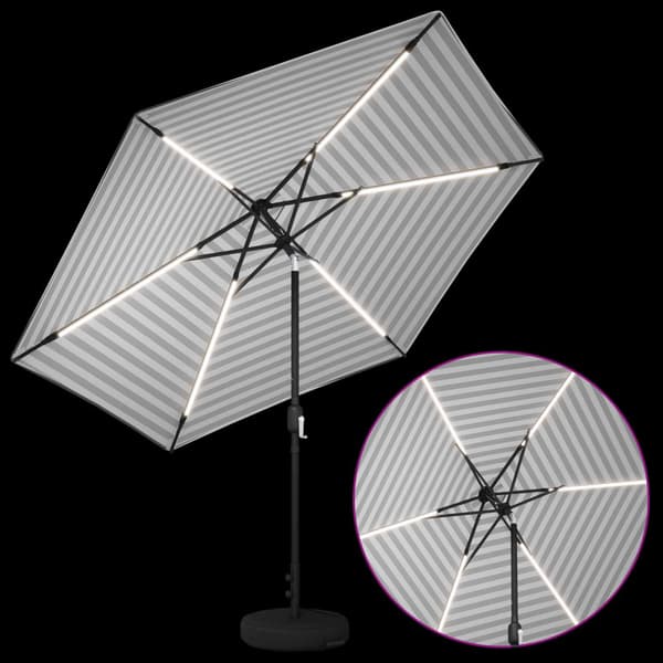 Trädgårdsparasol med LED Lampor 300 x 300 cm Polyester
