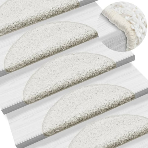Trappstegsmattor 10 st 56x17x3 cm vit