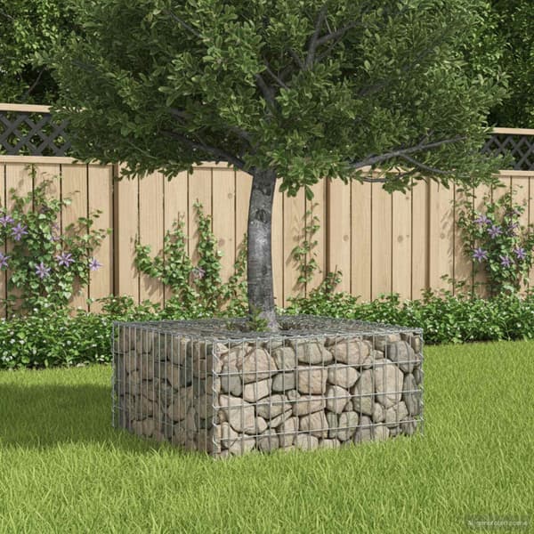 Gabion upphöjd säng Silver