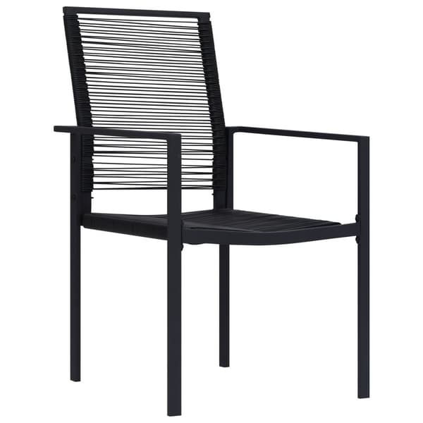 Trädgårdsmöbelset 5 pcs Svart Pulverlackerat stål