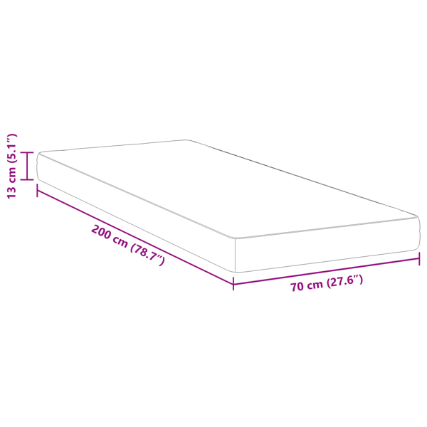 Madrass Vit 70 x 200 cm Jacquardtyg
