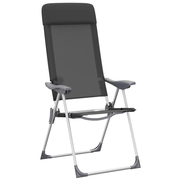 Hopfällbara campingstolar 2 st aluminium svart
