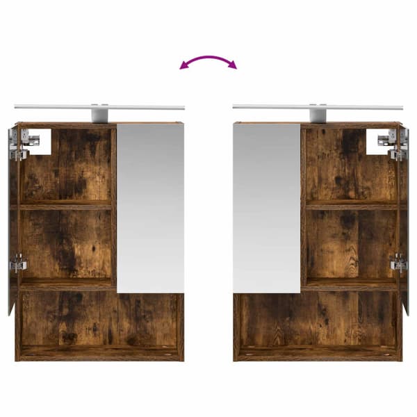 Badrumsskåpsset 5 st Rökt ek Konstruerat trä