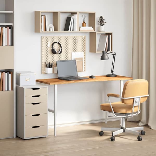 Bordsskiva ljusbrun 140x50x2,5 cm massiv ek rektangulär