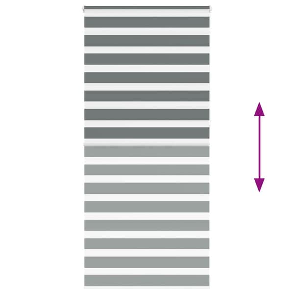 Rullgardin zebra mörkgrå 100x230 cm tyg bredd 95,9 cm polyester