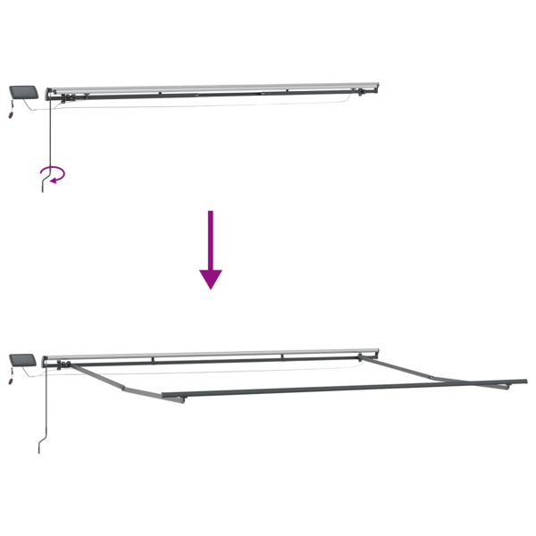 Utfällbar markis Flerfärgsdesign 400 ×350 cm tyg
