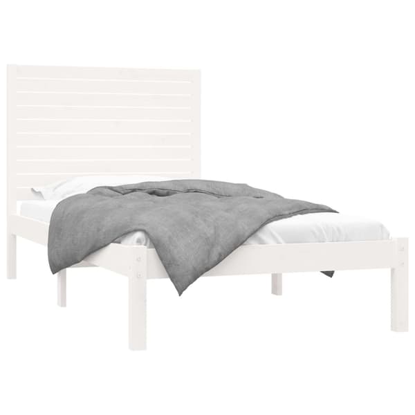 Sängram vit massivt trä 90x200 cm