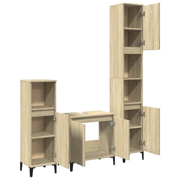 Badrumsmöbler set 3 delar sonoma-ek konstruerat trä