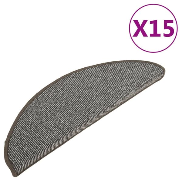Trappmattor 15 st 65x21x4 cm grå halvrunda stora