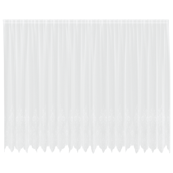 Spetsgardin med gardiner Blommor Vit 245 x 500 cm Polyester