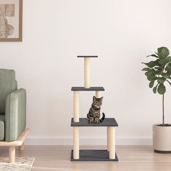 Klösträd med sisalpelare mörkgrå 111 cm