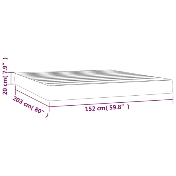 Pocketresårmadrass medium mörkgrå 152x203x20 cm sammet