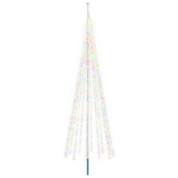 Julgransbelysning med markspett och flaggstång 500 cm