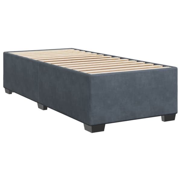 Ramsäng med madrass mörkgrå 90x200 cm sammet