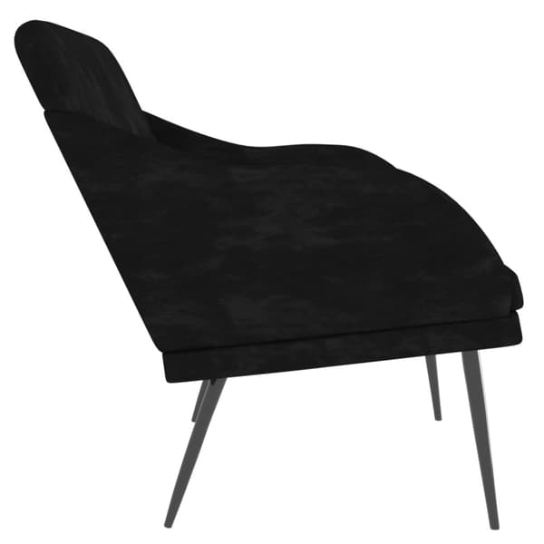 Bänk svart 110x76x80 cm sammet